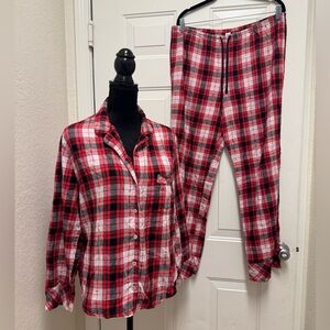 Victoria's Secret Red and Black Plaid Flannel Pajama Set